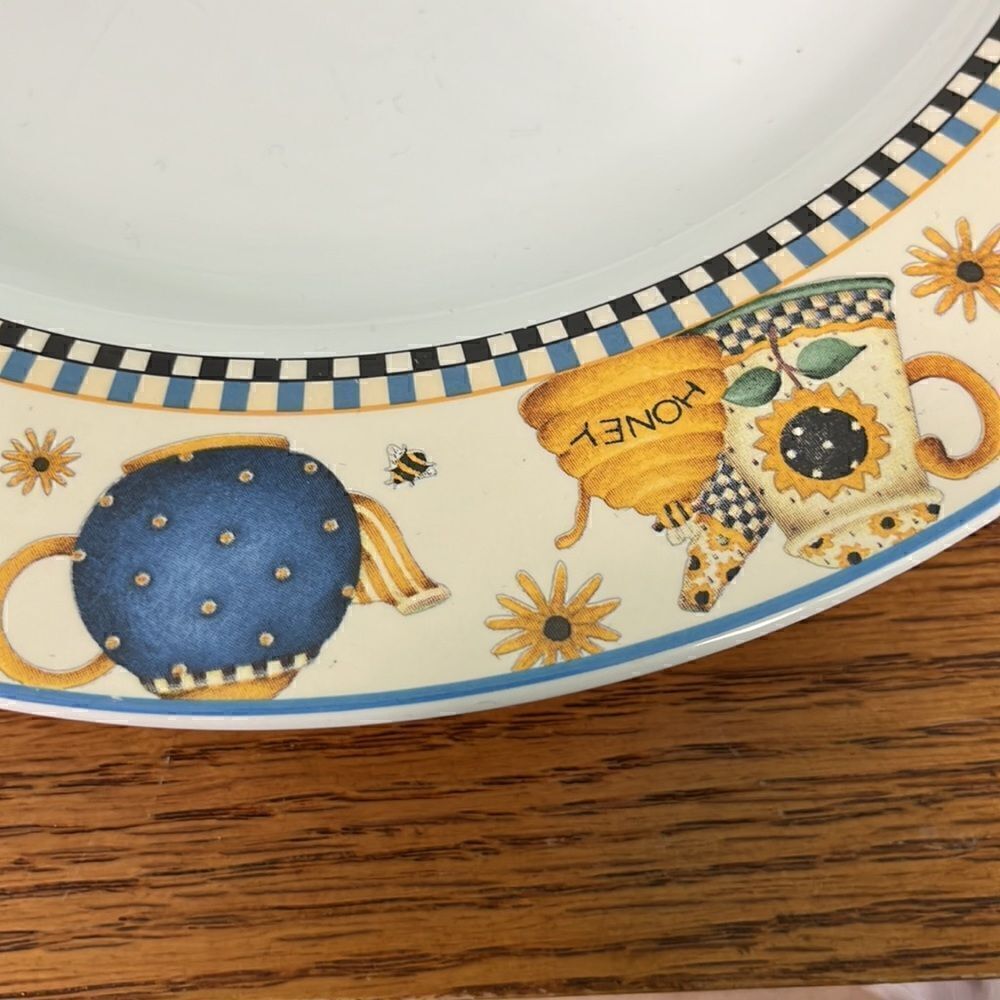 2 Sakura Dinner Plates Teapots Pattern 11” Debbie Mumm 1998 - Picture 4 of 7